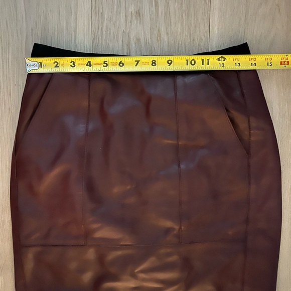 Sandro Burgundy Leather Pencil Skirt small to medium - Picture 9 of 10